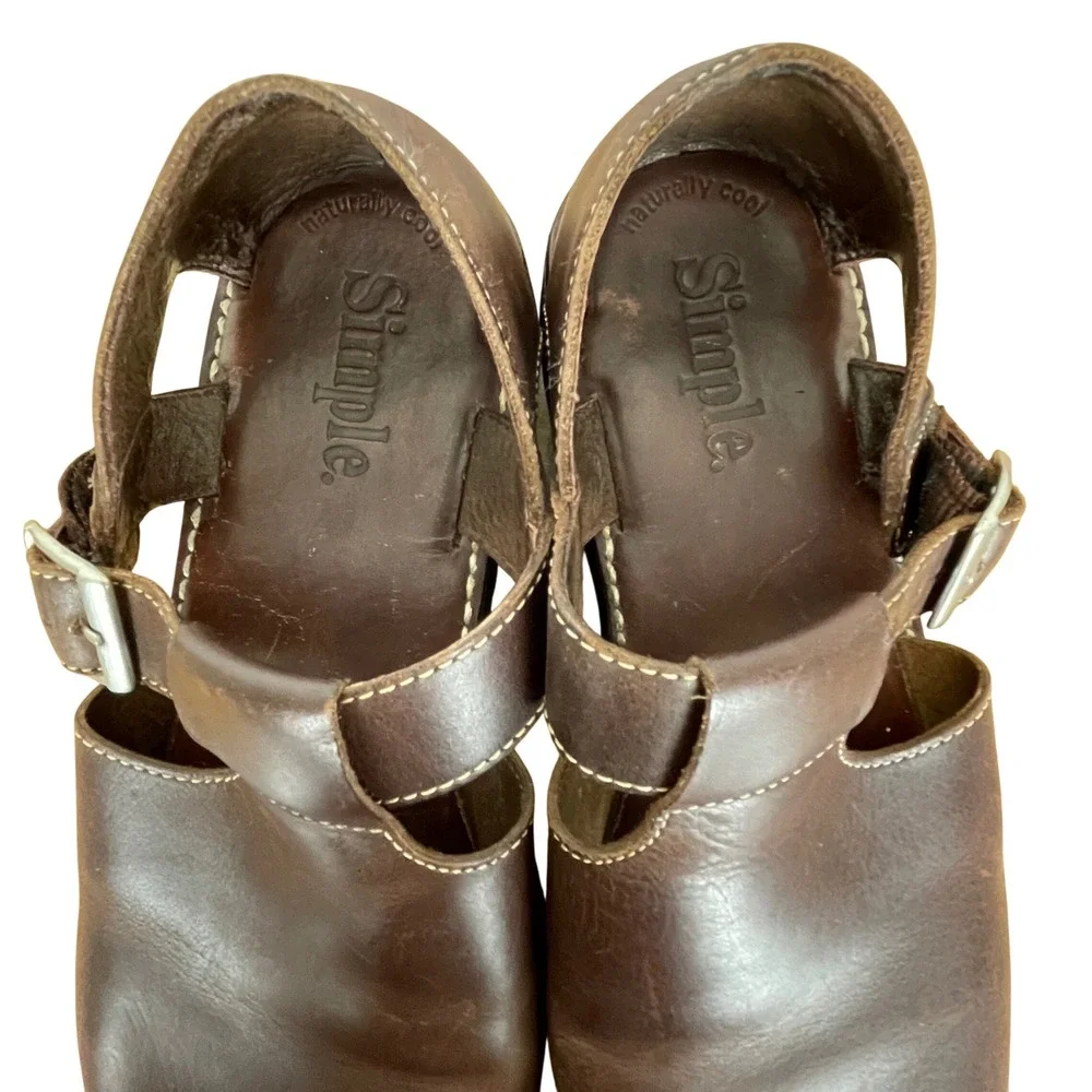 VTG Simple Brown Leather Fisherman Sandals Mens 11 Earthy Rugged Comfort Outdoor